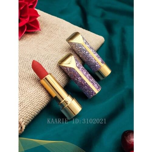 10/30/50pcs Beauty Shiny Blue Round Empty Lipstick Tube 12.1mm Lip Balm Bottle Cosmetics Refillable Container Lipstick Shell