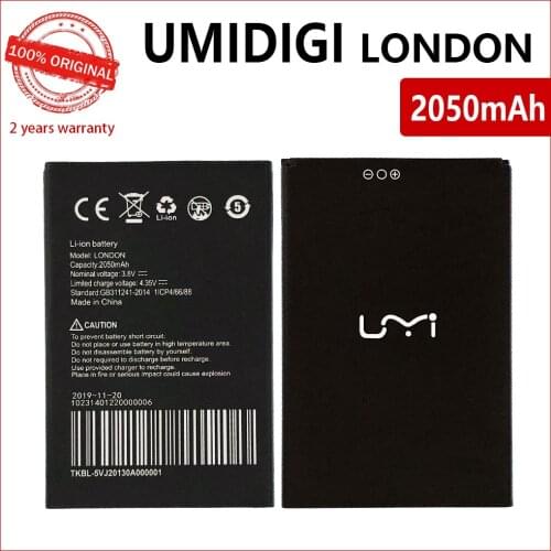 100% Original 2050mAh London Phone Battery For Umi Umidigi London High quality Batteries With Tracking Number