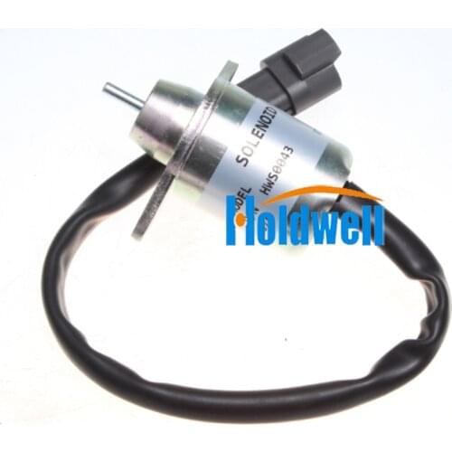 12V Fuel shutoff Solenoid 41-9100 419100 for Yanmar Engine TK2.49 TK249 TK 249 TK3.74 TK374 TK 374 TK3.88 TK388