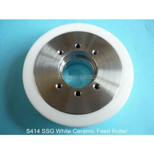 3052992 (3052772) S414 SSG White Ceramic Feed Roller "C" with Bearing Hole, WEDM-LS Wire Cutting Machine Wear Parts