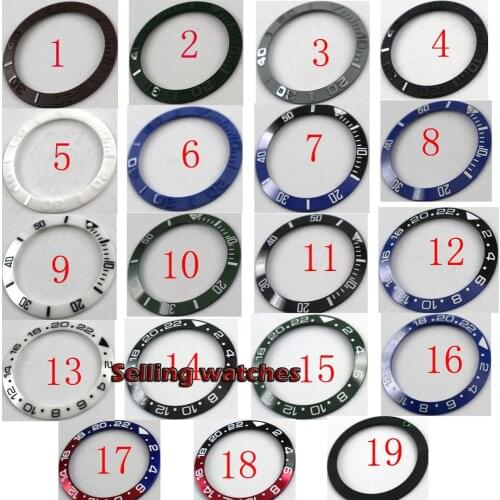40mm aluminum ceramic bezel ring insert fit 43mm case mechanical men watches (19types)