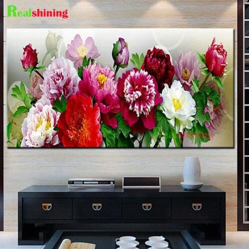 Chinese Peony Trends 5D DIY Diamond Embroidery Flowers Design full round square Diamond Painting Picture Bead Stone N1898