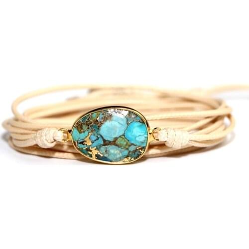 2020 Natural Stones Boho Long Friendship Rope Wrap Bracelet Unique Handmade Ethnic Bracelets gift jewelry Dropshipping