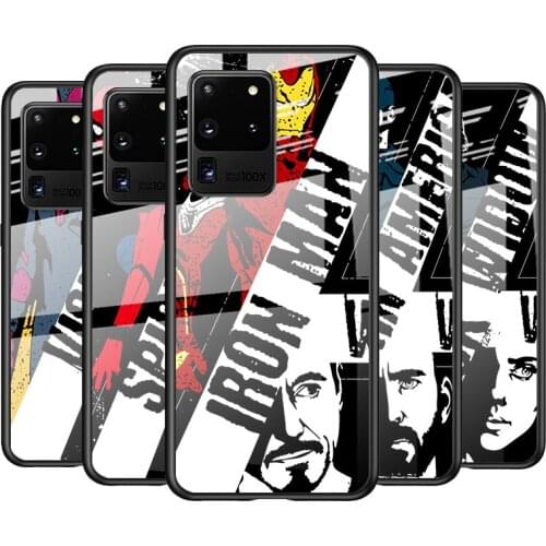 Tempered Glass Cover Avengers Marvel superhero For Samsung Galaxy S21 Ultra Plus 5G M51 M31 M21 Shockproof Shell Phone Case