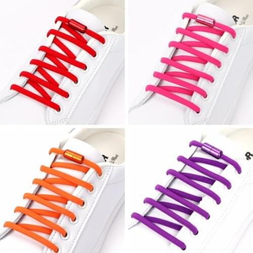 Elastic No Tie Shoelaces Semicircle Shoe Laces For Kids and Adult Metal Lock Sneakers Shoelace Boot Lazy Laces Shoe Strings
