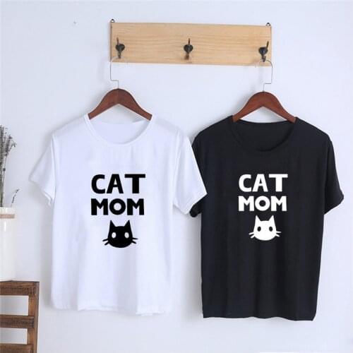 Kawaii Clothes CAT MOM T Shirt Women MEOW Tshirt Summer Short Sleeve Casual O-neck Tshirt Femme Print Harajuku Graphic Tee