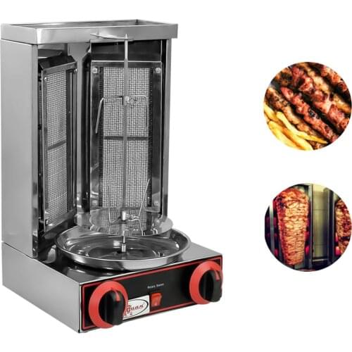 110V/220V LPG Gas Kebab Machine Turkey Doner Kebab Roaster Vertical Gyros BBQ Grill Shawarma Rotisserie Machine