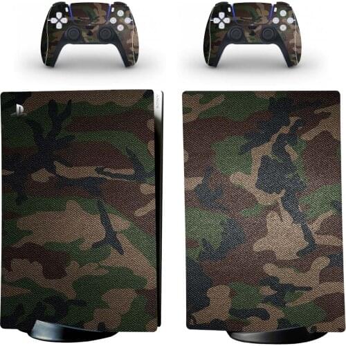 Camouflage Vinyl Decal PS5 Skin Sticker for PlayStation 5 Digital Edition Console and Controller Protective Cover