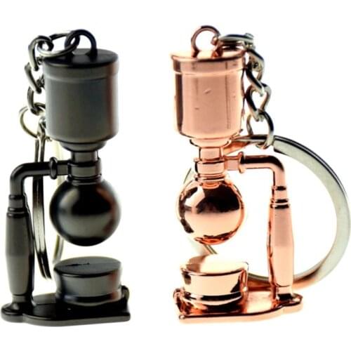 Creative Barista Coffee Tamper Keychain Coffee Appliance Shape Keychain Metal Portable Espresso Accessories Gift