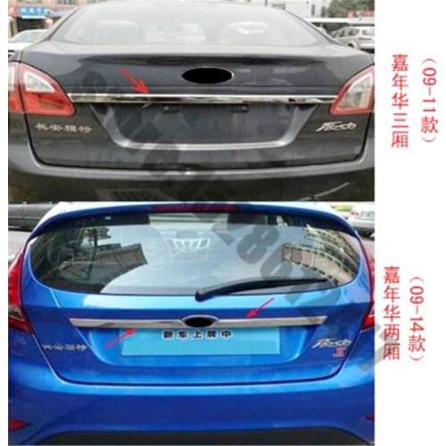 For Ford Fiesta 2009-2014 Stainless steel Rear Trunk Lid Cover Trim Trunk trim Car styling