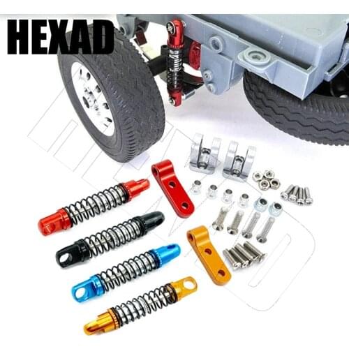 WPL D12 1/10 RC Car Upgrade Metal Parts Front & Rear Shock Absorbers With Mount Fixed Seat Accessories