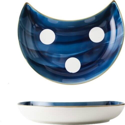 Bone China Dinnerware Sets Kitchen Supplies Hand Painted Moon Willow Leaf Reunion Platter Tableware Ceramic Dinner Set