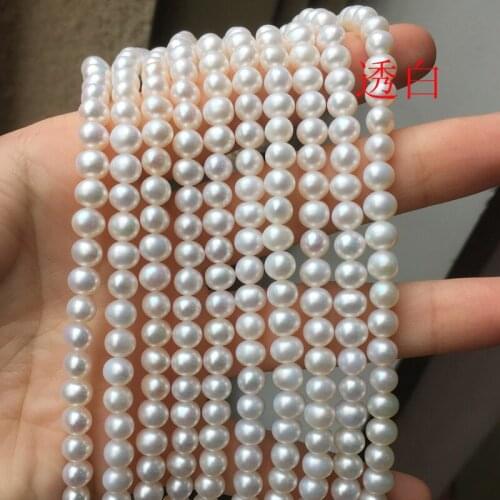 Freshwater Pearl Necklace Round Shape Pearls with Size 5-5.5mm Perfect Luster for Jewelry Diy Loose Pearl Strands