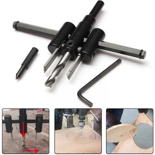 Adjustable Circle Hole Cutter Wood Drill Bit Saw Round Opener Type Trepanning Cutting DIY Tool Blade Hole Tool Aircraft Hol U0F8