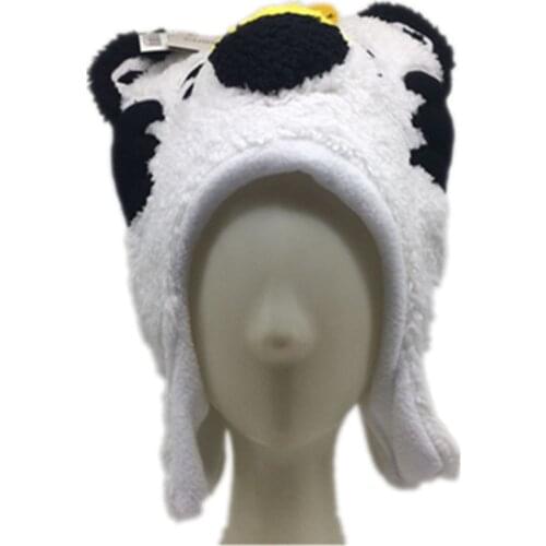 Cartoon Cute animals white tiger lion Hats Knitting Cotton Wool Cap Winter Soft Warm Ear protection caps Fleece Lining Beanies