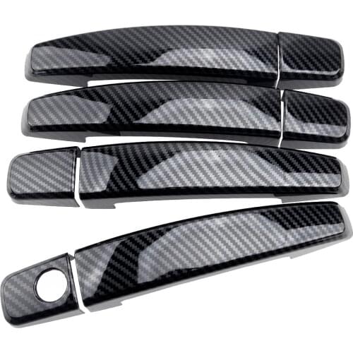 4x Carbon Fiber Style Door Handle Cover Trim Fit for Chevy Cruze Camaro Sonic Car Accessories