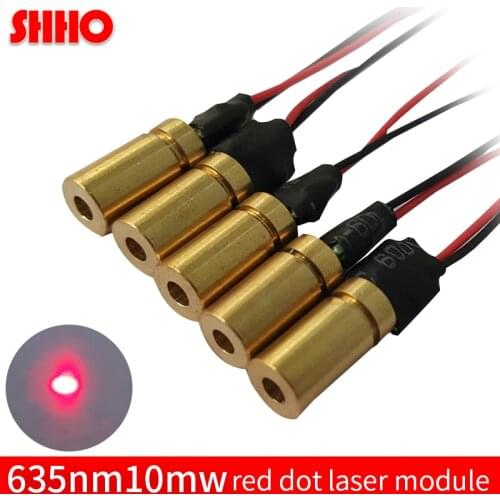 High quality 635nm 10mw red dot laser module red light pointer adjustable spot locator diameter 6mm small size customizable