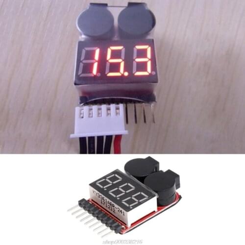 1-8S Lipo/Li-ion/Fe RC Boat Battery 2 In 1 Tester LED Low Voltage Buzzer Alarm JY19 21 Dropshipping