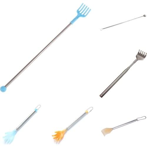 1pc Stainless Steel Claw Back Scratcher Telescopic Retractable Back Scraper Extendible Massage Hackle Itch Stick Health Care