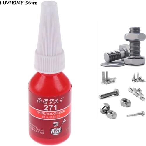 1Pcs High Strength 271 Glue Threadlocker Anaerobic Adhesive Glue Anti-Corrosion Thread Locker Retainer Screw Locking Glue 10ml