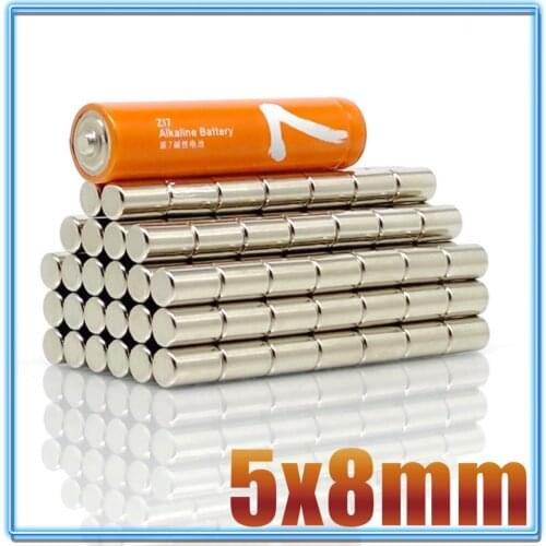 10/20/50/100Pcs 5x8 mm Neodymium Disc Magnets 5mmx8mm Search Minor Diameter Magnet 5x8mm Bulk Small Round Magnets 5*8 mm