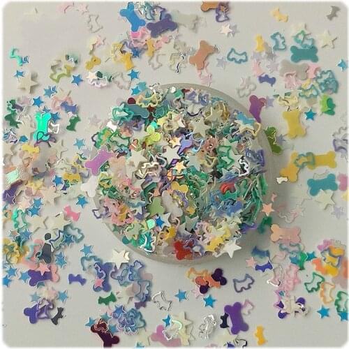 10g Star Nail Art Sequins Mix Hollow Out Dog Bone Heart Flakes Sequins Paillettes For Nails Art Manicure,wedding Decor Confetti