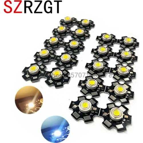 10pcs/lot High Power 3W Cool White 6500K Warm white 3000k LED Diodes Light With 20mm Star Base