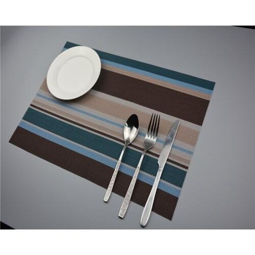 2pcs/Lot New PVC Placemat striped tessforest Western-style food pad Hotel mat factory direct Western-style food JI 0810