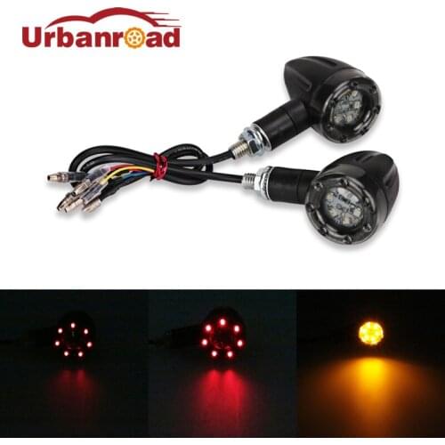 2Pcs Black Motorbike Motorcycle Led Turn Signal Indicators Stop Light Metal For Harley Scooter Turn Signals Led Light 12v Amber