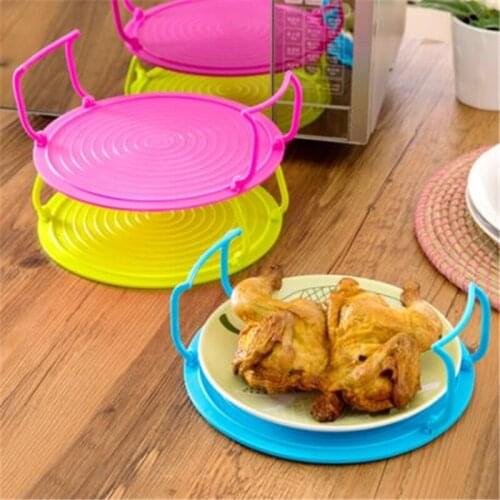 3 Colors Plastic Stand Microwave Insert Multifunction Kitchen Plate Rack Plastic Stacker Lid + Cooling Rack Kitchen Tool