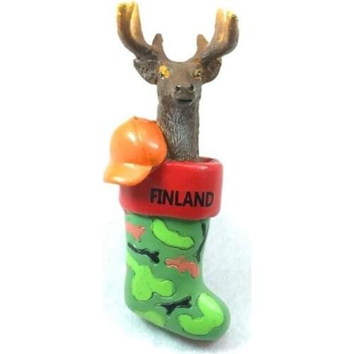 Hand-painted Cute Finland Elk 3D Fridge Magnet Travel Souvenir Refrigerator Magnetic Stickers Home Decoration