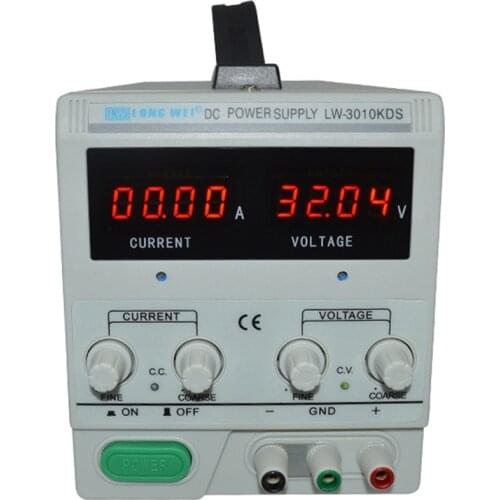 4 Digits Display LW-3010KDS 30V/10A LED Adjustable Switch DC Regulated Power Supply Multi-Function Protection Test Power Supply