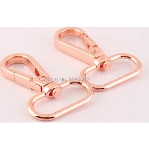 5pcs/lot 48*26mm Rose Gold color Top Quality Bag Swivel Snap Hook Buckles key Chain for 26mm lanyard