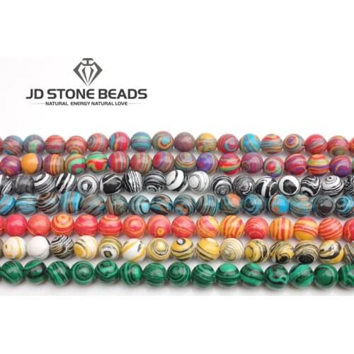 6 Colors Malachite Stone Beads Synthetic Beads Gemstone For Jewelry Making 4/6/8/10/12mm DIY Bracelet&Necklace Accessory 15