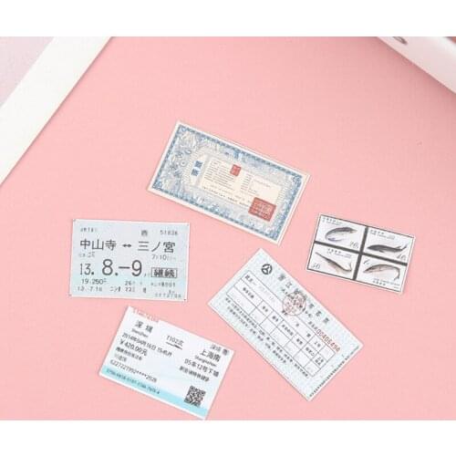 7pcs/set Dollhouse Furniture Miniature simulation plane ticket Set Doll House Decoration Pretend Play Toy