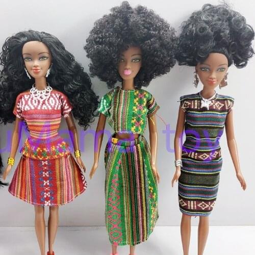 Accessories For African doll Ethnic clothes dress skirt American Doll Accessories Black Girl Gift Pretend Toy Wholesale order