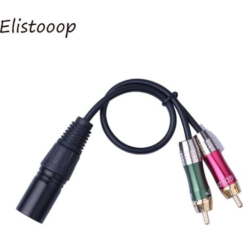 Stereo Audio Splitter Patch Y Cable Cord 1 XLR Male to 2 RCA Male Plug