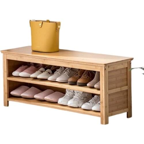 Bamboo Shoe Rack & Shoe Bench Entryway Storage Organizer Multi Function for Hallway Bathroom Living Room Corridor and Garden