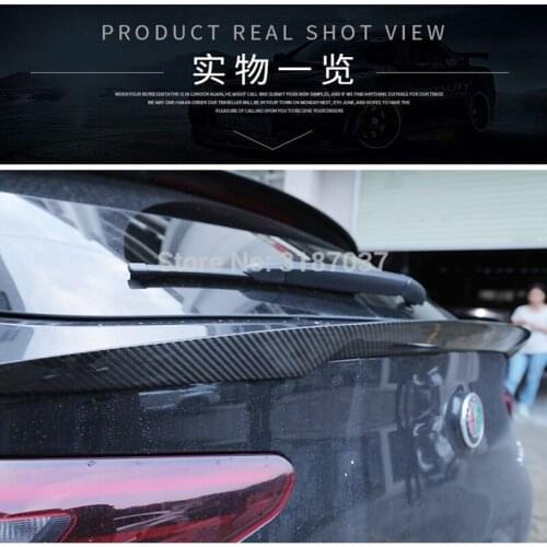 For Alfa Romeo Stelvio 2017 - 2018 Carbon Fiber rear boot Wing Spoiler Rear Roof Spoiler Wing Trunk Lip Boot Cover Car Styling