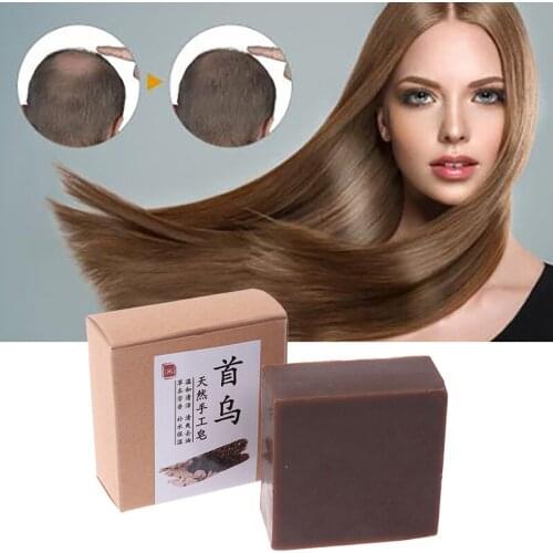 Polygonum Essence Hair Darkening Shampoo Bar Soap Natural Organic Multiflorum Plant Herbal Oil Soap Makeup Remover Facial Soap