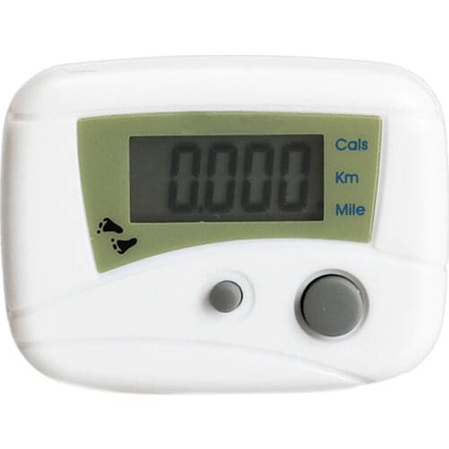 Electronic LCD Run Walking Pedometers Walking Distance Calorie Kilometer Miles Step Counter Stappenteller White