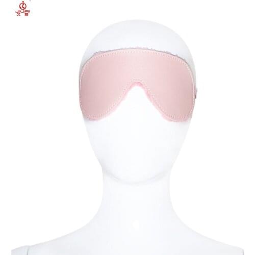 Jiuai Couples Accessories Soft Plush PU Leather Sexy Blindfold Eye Mask Sex BDSM Bondage Toys For Adults Games