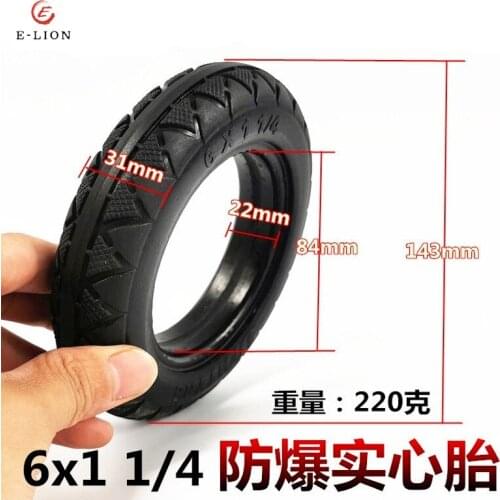 6 Inch Electric Scooter Tire Accessories Aluminum Alloy Wheel Hub 6X1 1/4 Inflatable Inner and Outer Tire Solid Tire 8mm 10mm