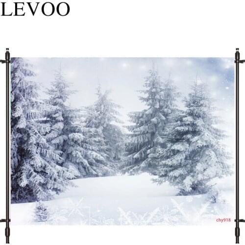 LEVOO New Photo Backdrop Gray Snow Pine Winter Landscape Background Nature Photocall Photo Studio Shoot Prop