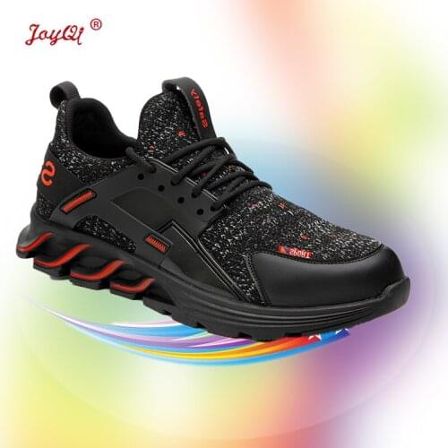 Men boots safety shoes plus size 36-48 women work sneakers breathable outdoor shoe JOY-161