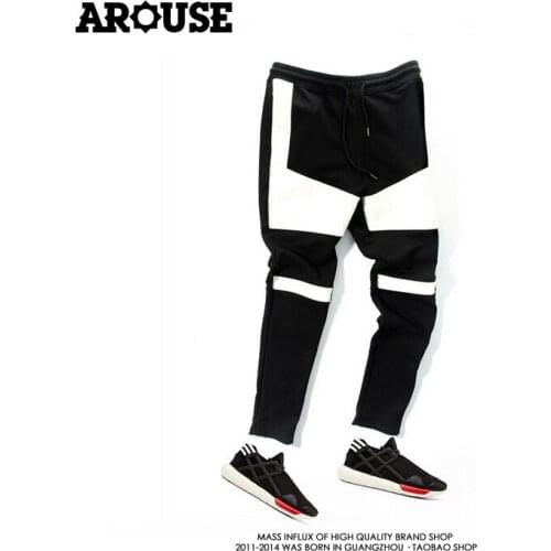 Mens Brand Fashion Gd Autumn And Winter Europe And America Black And White Pants Slim Skinny Casual Trousers For Men And Women