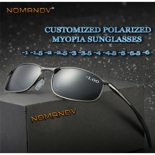 Al-mg Alloy Shield men women polarized sun glasses polarized sunglasses Custom Made Myopia Minus Prescription Lens -1 to -6