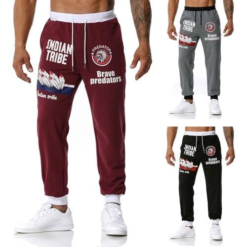 New jogging pants mens sports pants fashion printing cotton casual pants mens outdoor fitness pants S-3XL