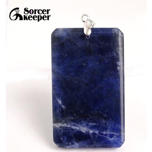 Women & Men Fashion Jewelry Pendants Necklaces With Chain Wholesale Blue Sodalite Beads Quartz Stone Colares Femininos BC300