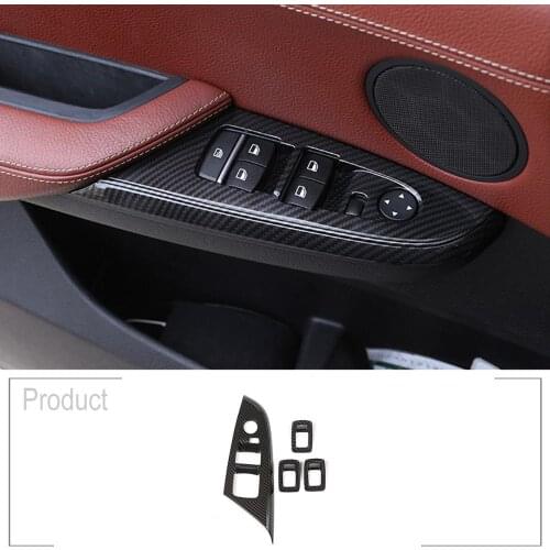 Car Window lift Button Decorative Frame Trim for BMW X3 F25 2011 2012 2013 2014 2015 2016 2017/X4 F26 2014 2015 2016 2017 LHD